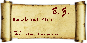 Bogdányi Zina névjegykártya